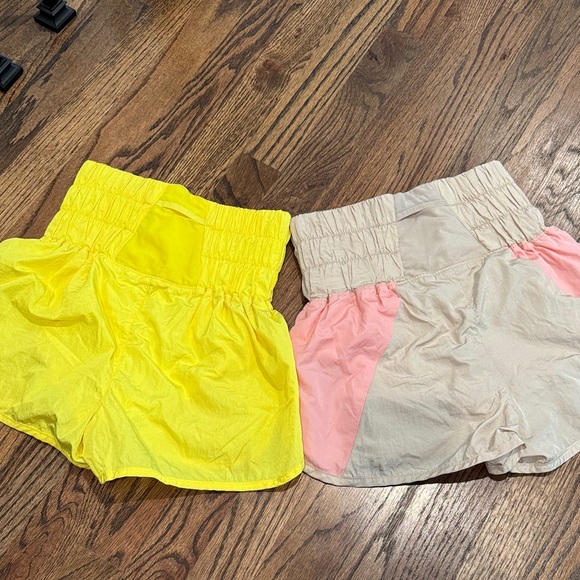 FP Movement by Free People Vibrant Yellow and Neutral High Waist Shorts - Picture 2 of 2